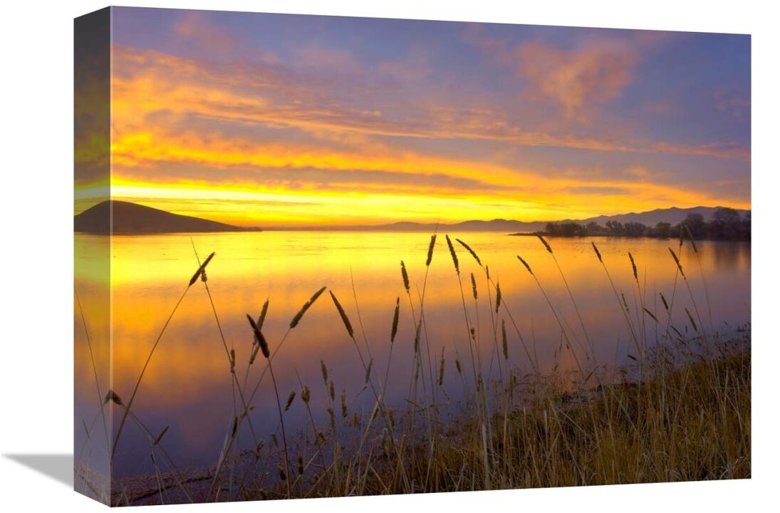 Sunrise at San Luis Reservoir, San Joaquin Valley, California-Canvas Art-16x12