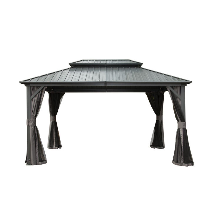 10' X 12' Hardtop Gazebo, Aluminum Metal Gazebo