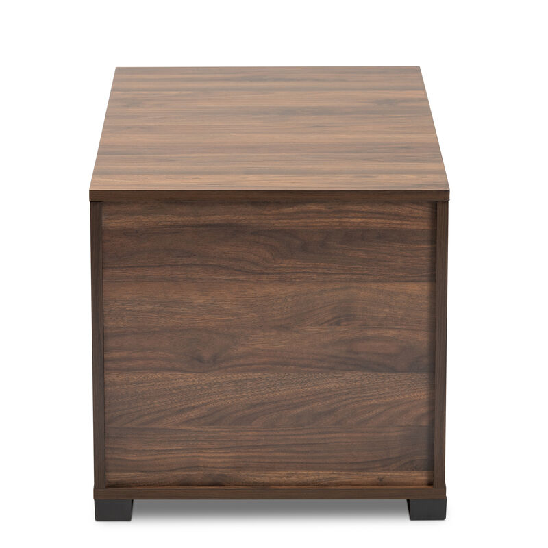 Baxton Studio Skylar Modern Walnut Brown Finished Cat Litter Box Cover House