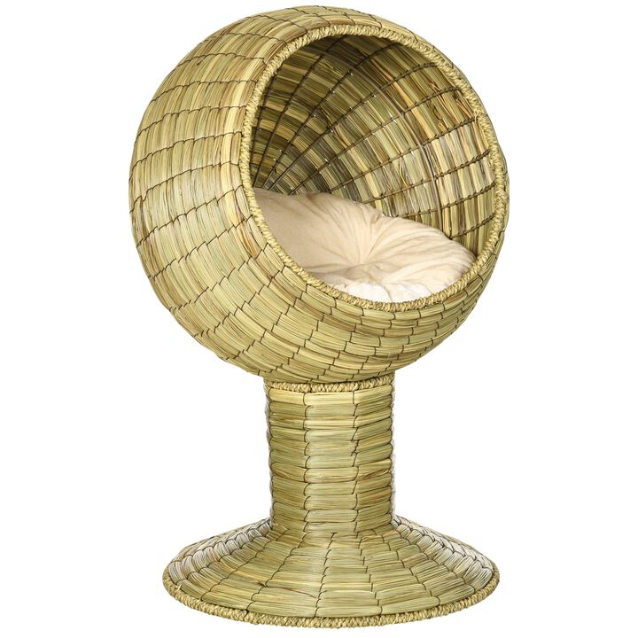 Yellow Cat Furniture: Elevated Condo Pod with Stand & Cushion