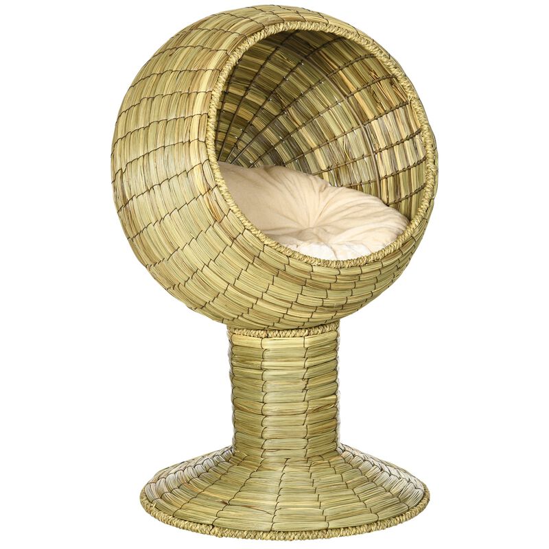 Yellow Cat Furniture: Elevated Condo Pod with Stand & Cushion