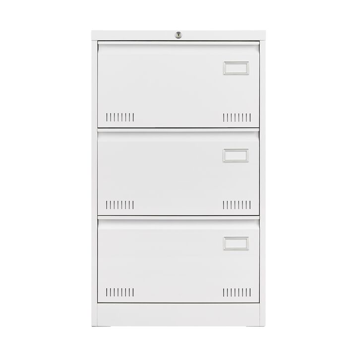 Filing Cabinet Lateral File Cabinet 3 Drawer, Blcak Locking Metal File Cabinets Three Drawer, Office Filing Cabinet with Lock Drawers for Home Office/Legal/Letter/A4/F4