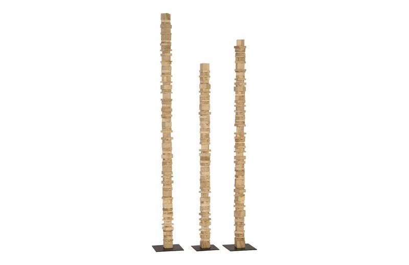 Stacked Wood Floor Sculptures Set of 3