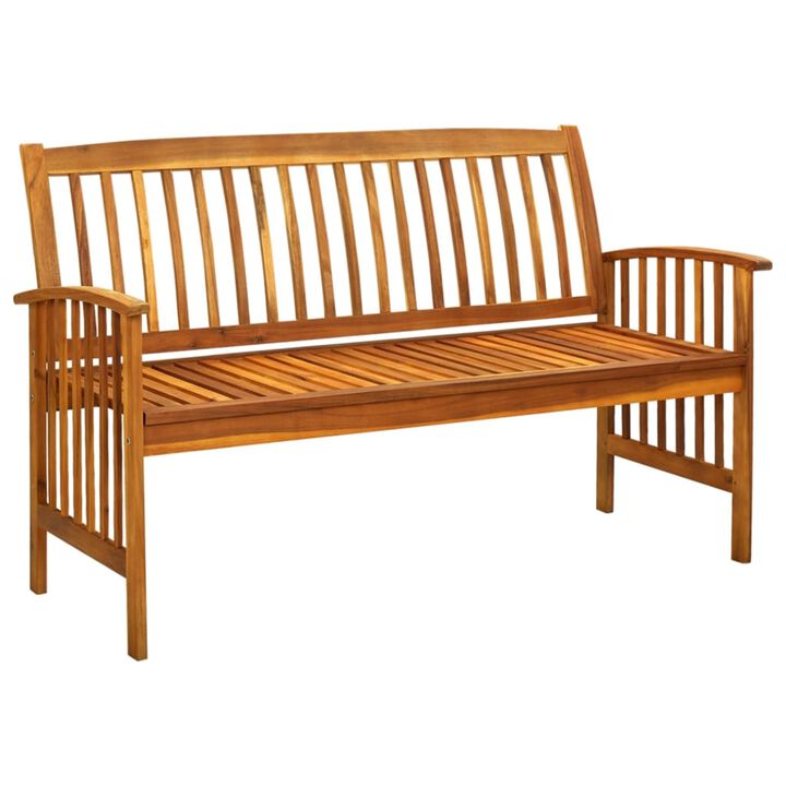 vidaXL Garden Bench with Cushion 57.9" Solid Acacia Wood