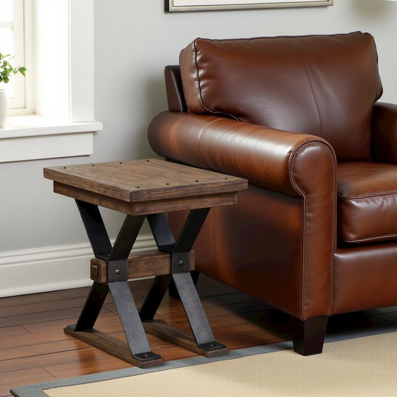 Starlight Canyon Home Brown Small Side Table – Elegant Sofa Table for Living Room or Couch Use