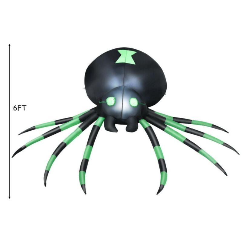 Hivvago 6 Feet Halloween Inflatable Blow-Up Spider