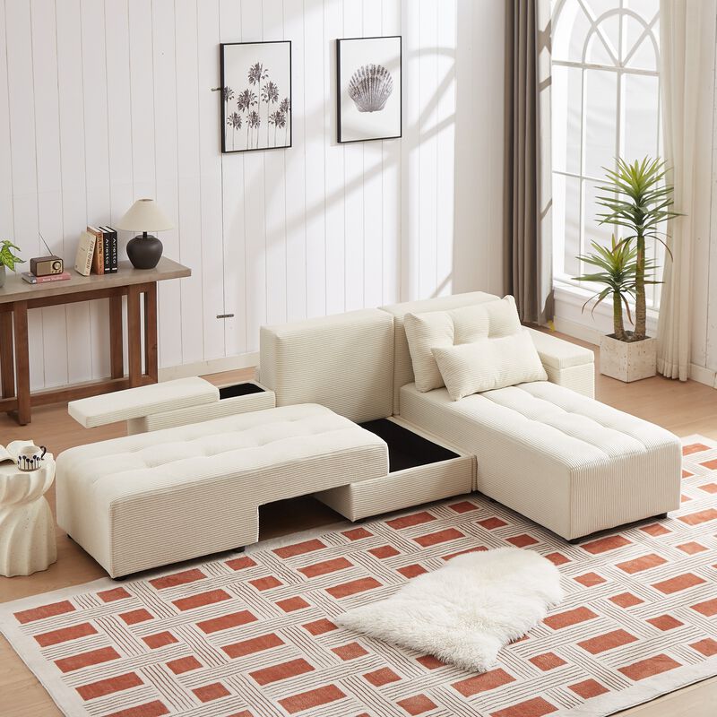 Merax Convertible 3 in 1 Sleeper Sectional Sofa