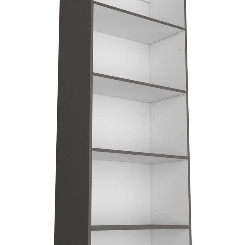 Bookcase 4-Shelves Benzoni, Office, Matt Gray / White