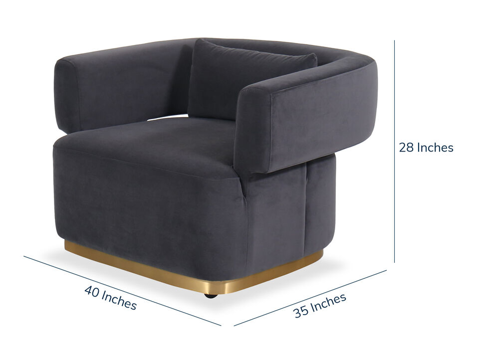Bella Asphalt Swivel Chair