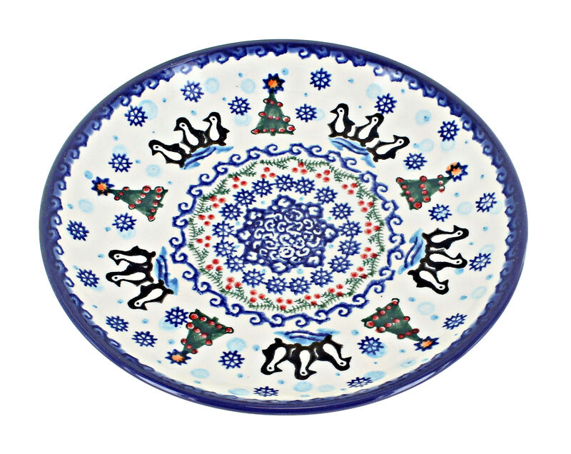 Blue Rose Polish Pottery Trick or Treat Dessert Plate
