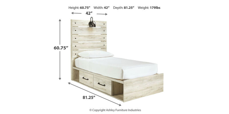 Cambeck Twin Panel Bed with 2 Storage Drawers