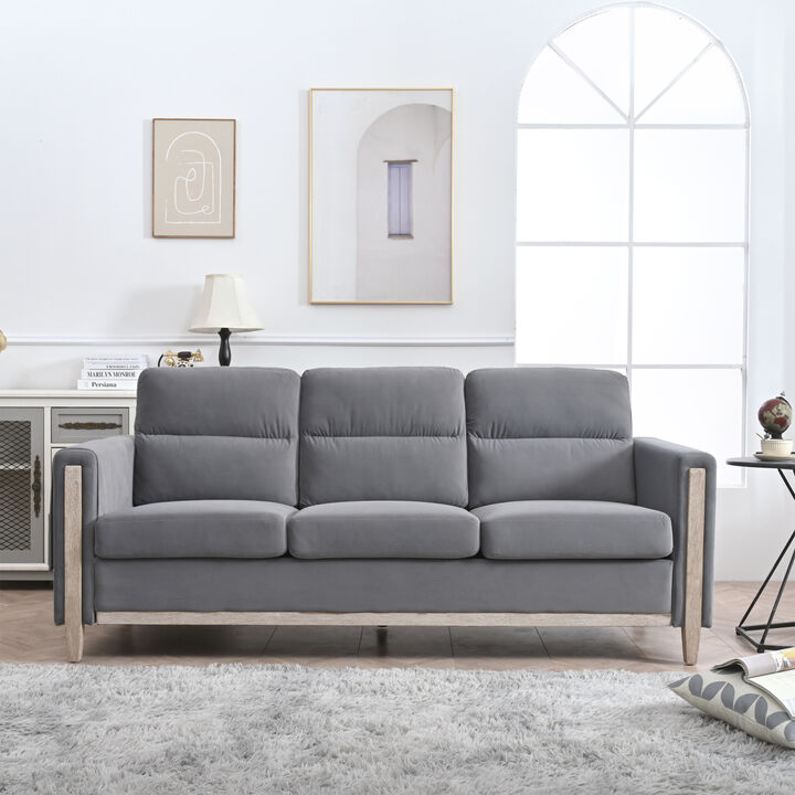 Durable Three-Seater Sofa with Soft Cushions