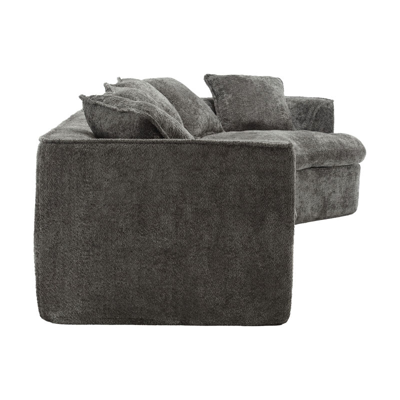 Merax 3-Seater Boucle Sofa with 5 Pillows