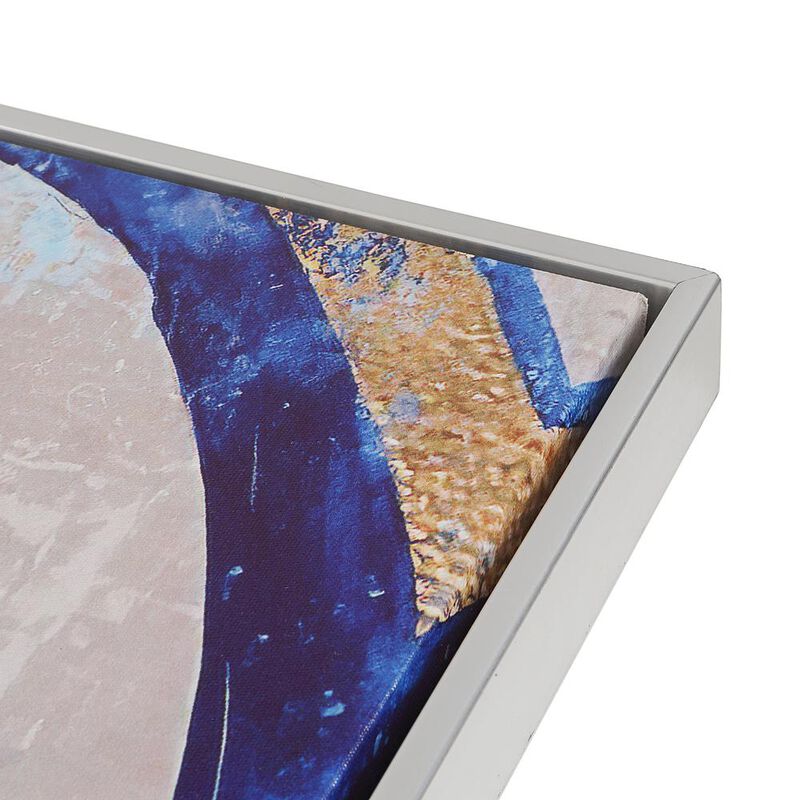 Carolina Living Circle Abstract Wall Art - Blue/Silver - Silver Frame - Medium