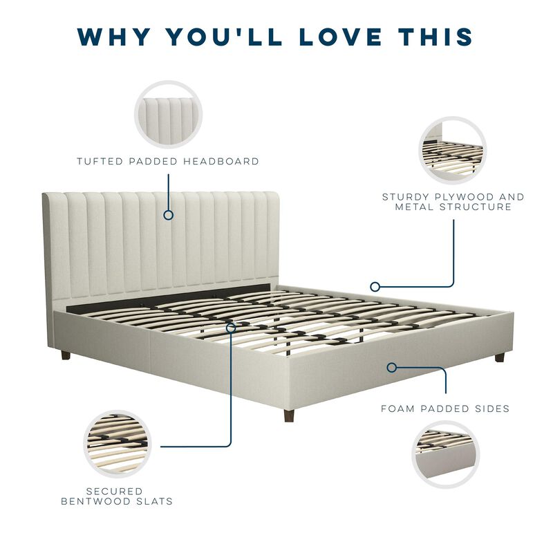 Novogratz Brittany Upholstered Bed