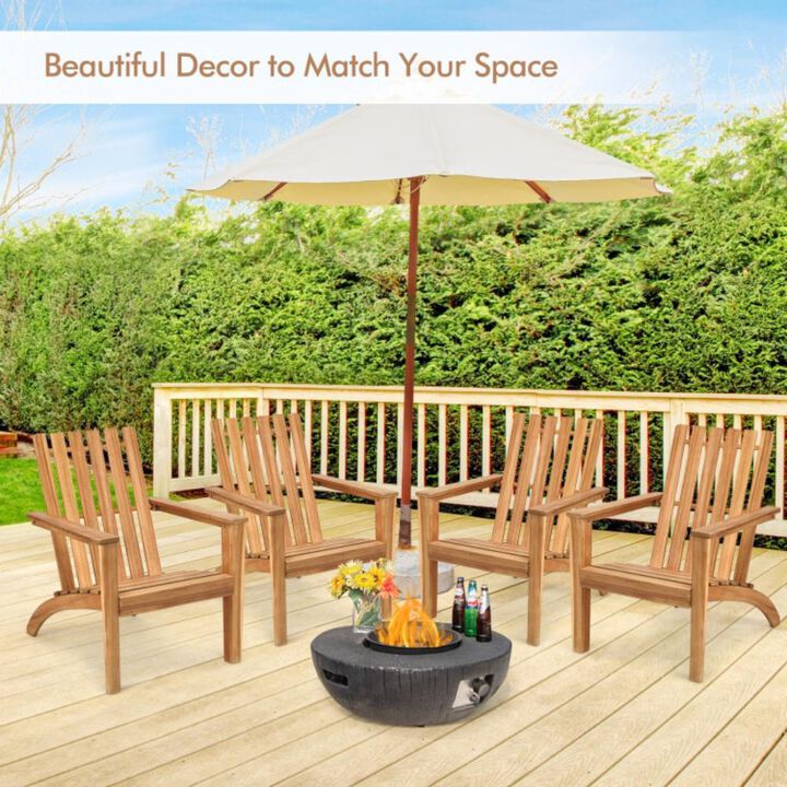 Hivvago Outdoor Durable Patio Acacia Wood Adirondack Lounge Armchair