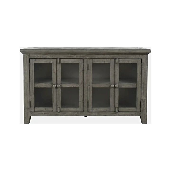 Jofran Rustic Shores 54 Coastal Distressed Acacia Four-Door Credenza Cabinet
