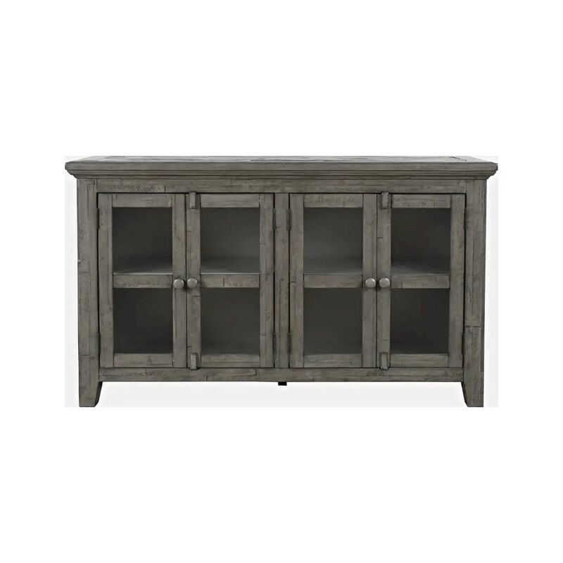 Jofran Rustic Shores 54 Coastal Distressed Acacia Four-Door Credenza Cabinet