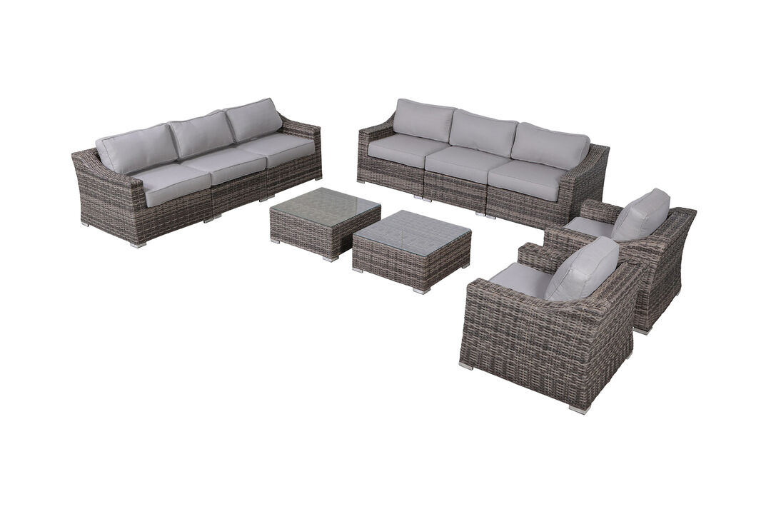 Living Source International  Wicker Fully Assembled 8 - Person Seating Group with Cushions