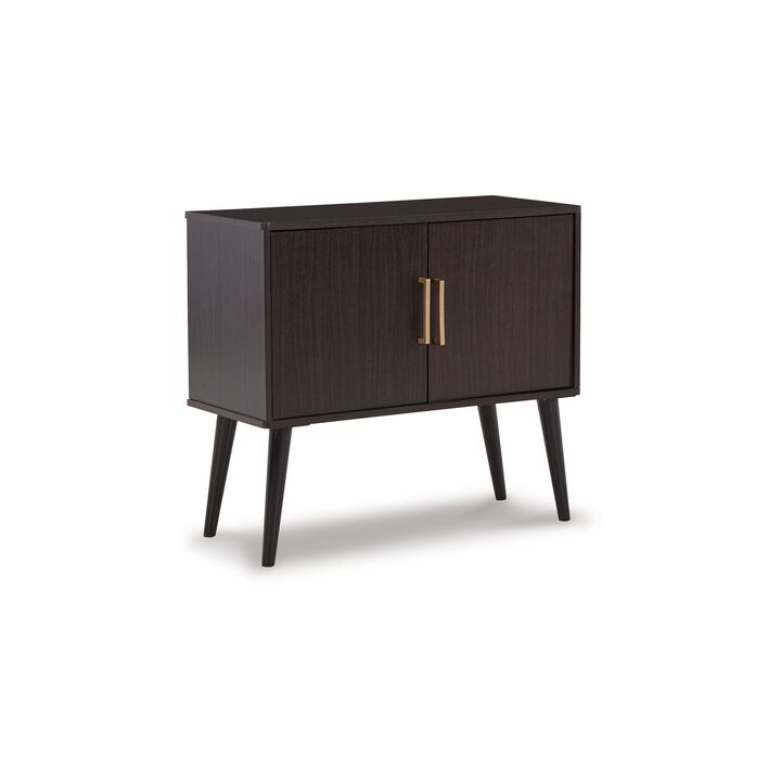 Kior Accent Cabinet, 2 Doors w Adjustable Shelf, Dark Brown 32 Inch - Benzara