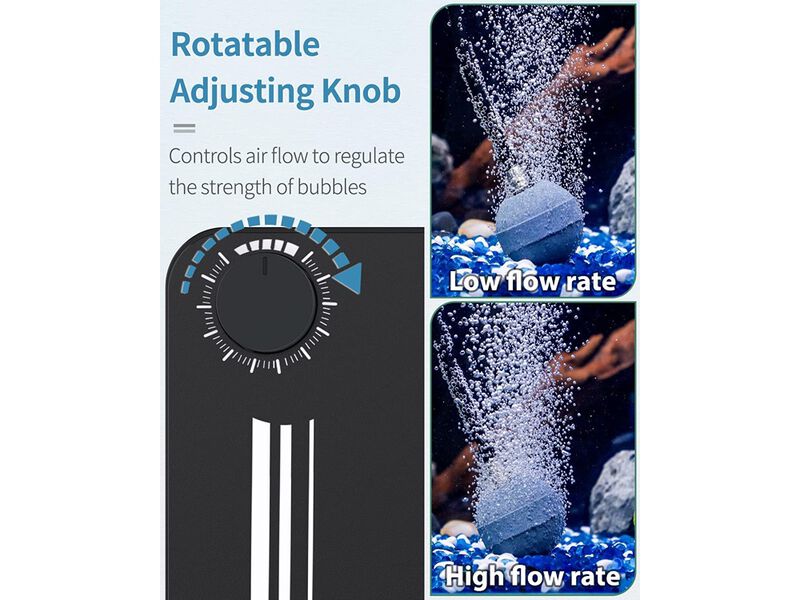 Pawfly 120 GPH Pond Aeration Kit Dual Outlets Adjustable Oxygen Aerator Pond Air Pump Kit
