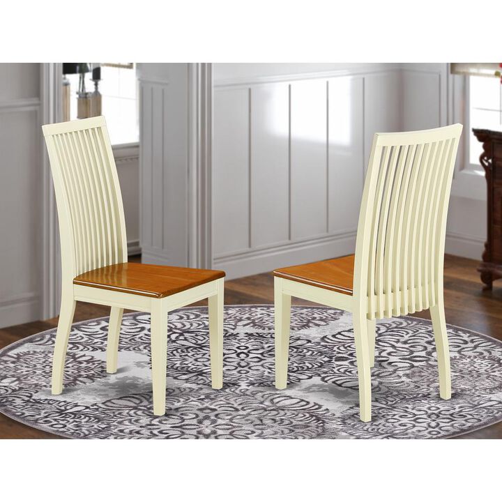 East West Furniture Dining Chair Buttermilk & Cherry, IPC-BMK-W