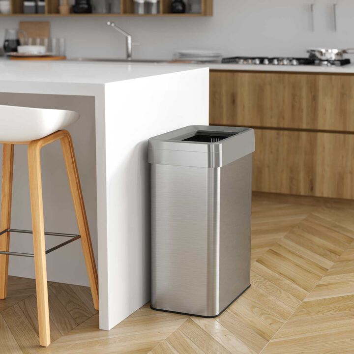 iTouchless 18 Gallon / 68 Liter Rectangular Open Top Trash Can