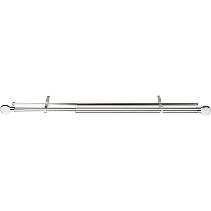 Linen Avenue Clear Acrylic Double Window Curtain Rod Set