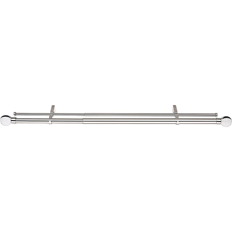 Linen Avenue Clear Acrylic Double Window Curtain Rod Set
