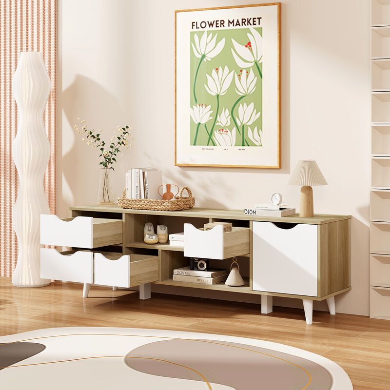 TV Stand for TVs up to 55 Inch Television Cabinet