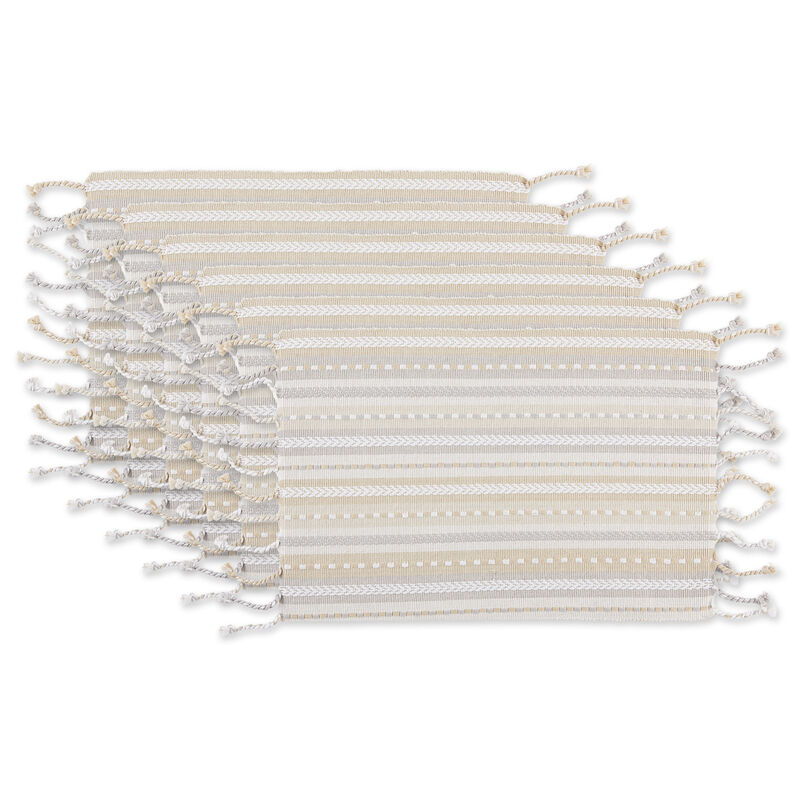 Set of 6 White Decorative Placemats  19"