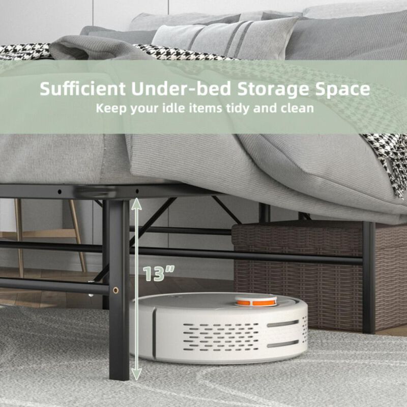 Hivvago Foldable Metal Platform Bed with Tool-Free Assembly