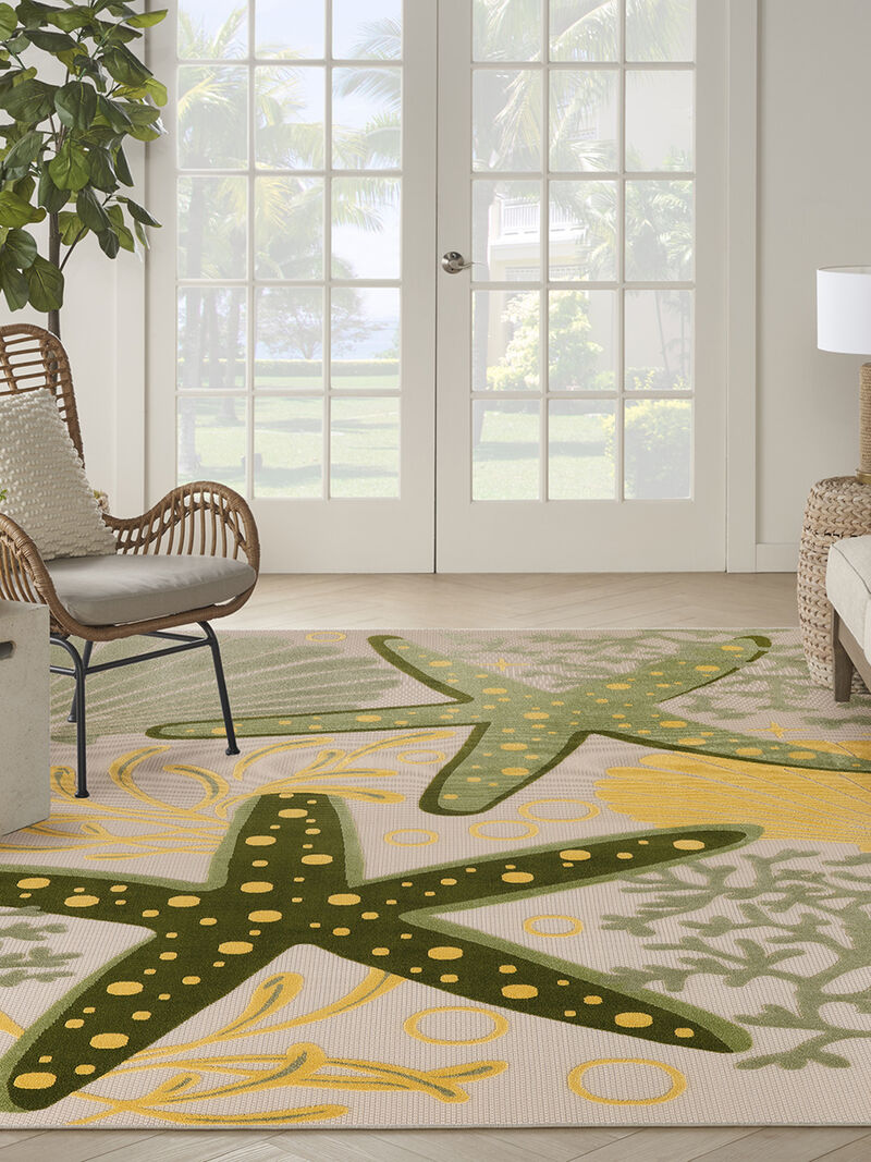 Aloha ALH24 Green/Yellow 10' x 14' Rug