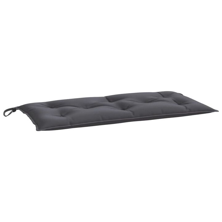 Claire Outdoor Cushion for Bench Set of 2, Dark Gray Fabric, 39 Inch - Benzara
