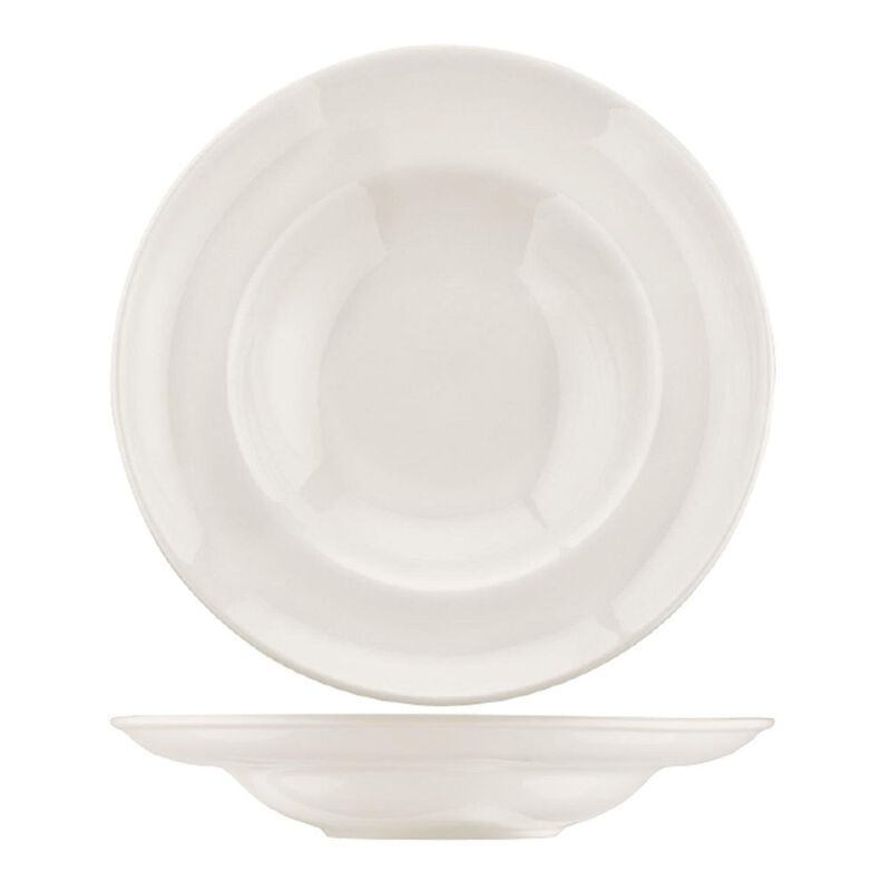 Gourmet dia.9.5" h:2" 14 oz. Round Warm White Porcelain Bowl (Set of 2)