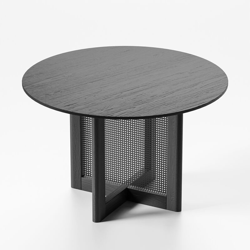 46 Cinna Modern Walnut Oak Wood Round Dining Table （Seats 4）