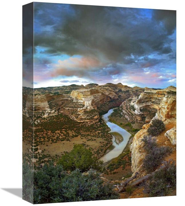 Winding Yampa River, Dinosaur National Monument, Colorado-Canvas Art-12x16