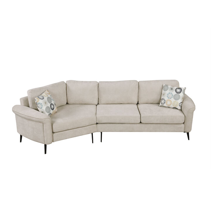 Merax Upholstered 3-seater Sofa Curved Sofa Couch