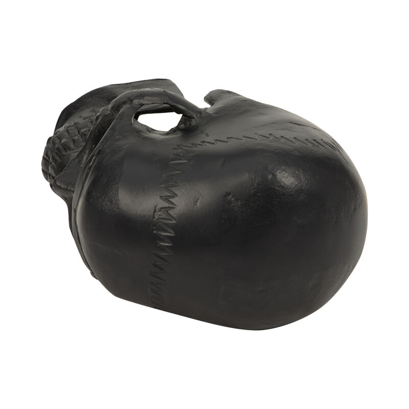 Black 6" Metal Skull Figurine