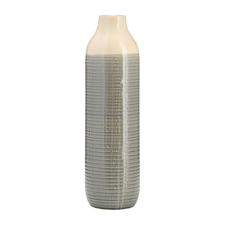 20" Green Two Tone Stone Vase