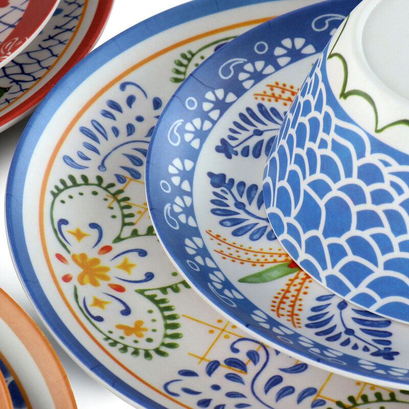 Laurie Gates California Designs Tierra 12 Piece Bamboo Fiber Dinnerware Set in Multi-Color