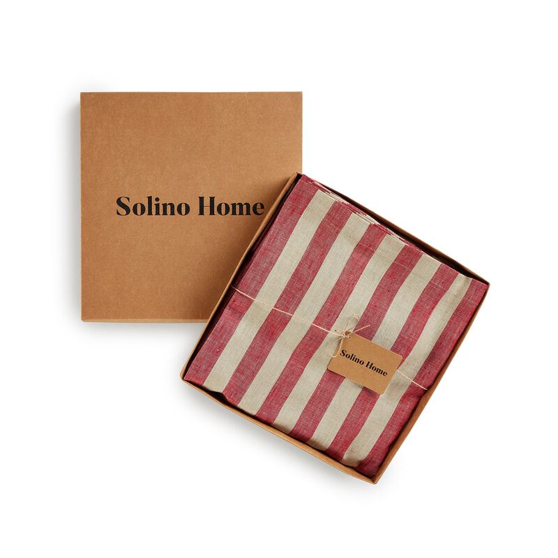 Solino Home 100% Pure Linen Tablecloth | Sorrento Stripe