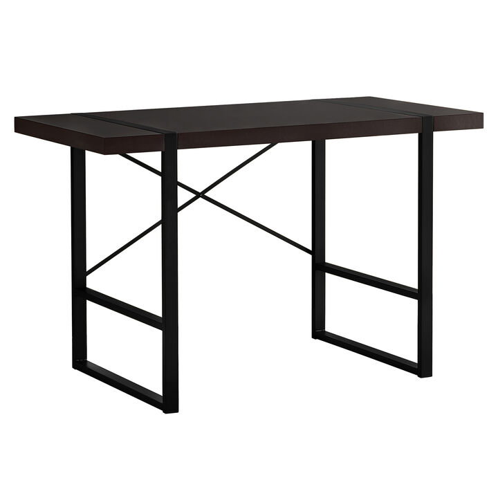 Monarch Specialties I 7311 Computer Desk, Home Office, Laptop, 48"L, Work, Metal, Laminate, Brown, Black, Contemporary, Modern