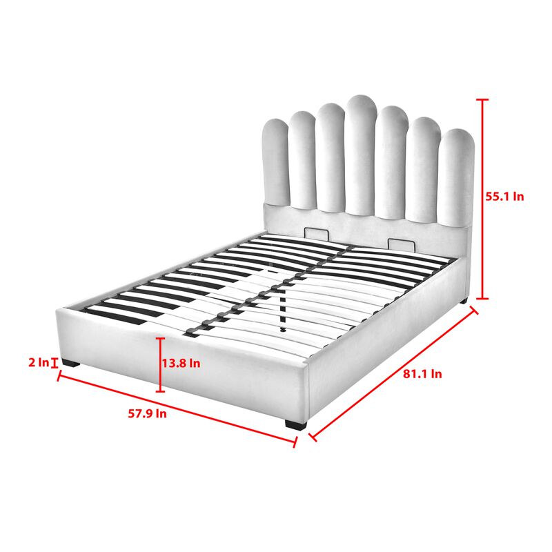 Inspired Home Goldy Velvet Platform Bed