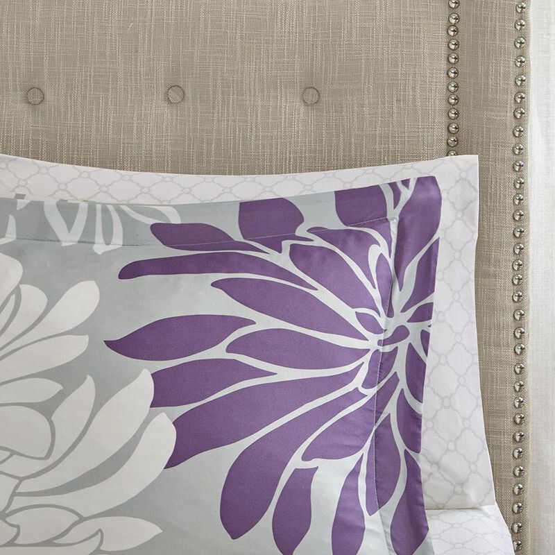 Belen Kox Purple Printed Floral Comforter Set with Cotton Sheets, Belen Kox