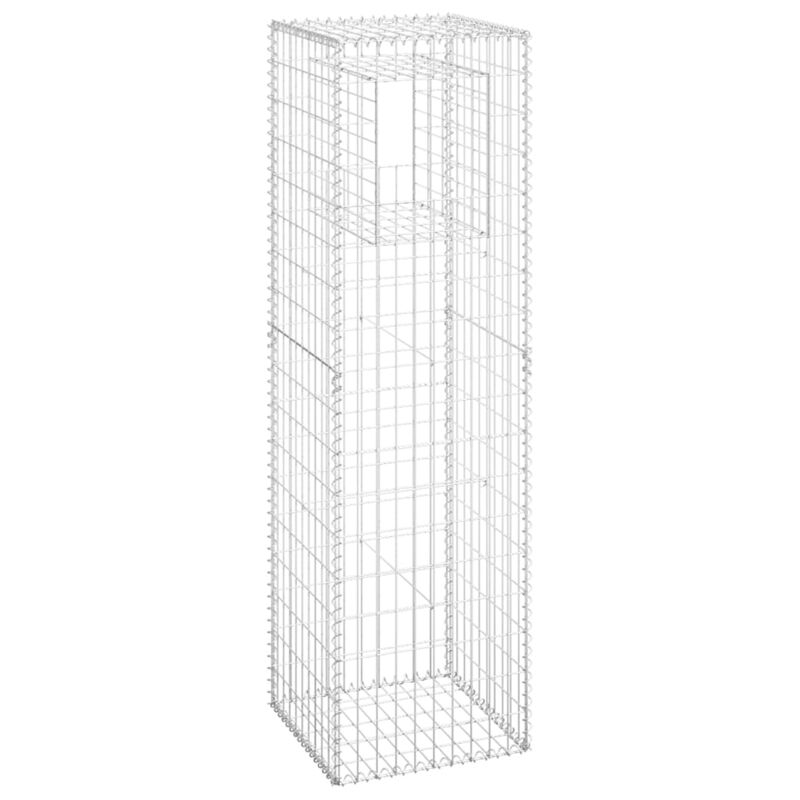 vidaXL Gabion Basket Posts 2 pcs 19.7"x19.7"x70.9" Iron