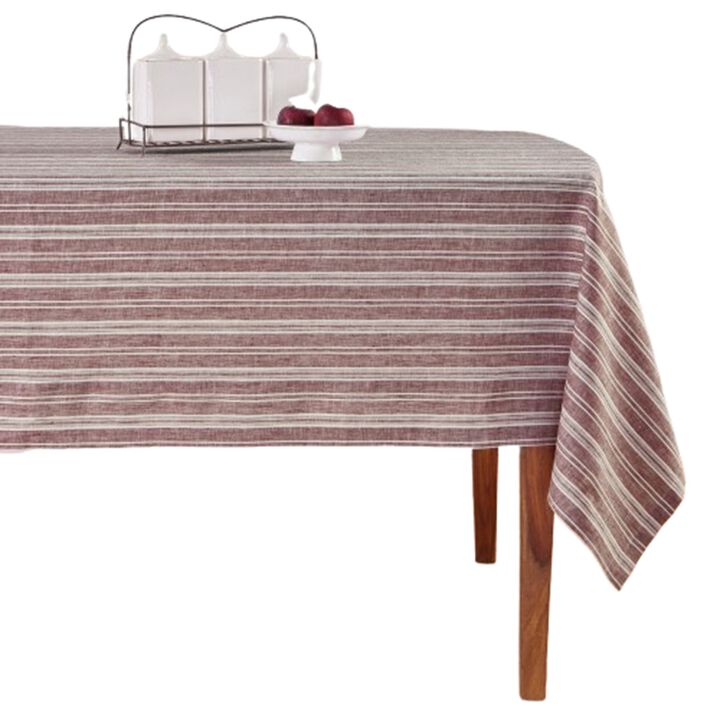 Solino Home 100% Pure Linen Tablecloth | Chelsea Stripe for Spring and Easter