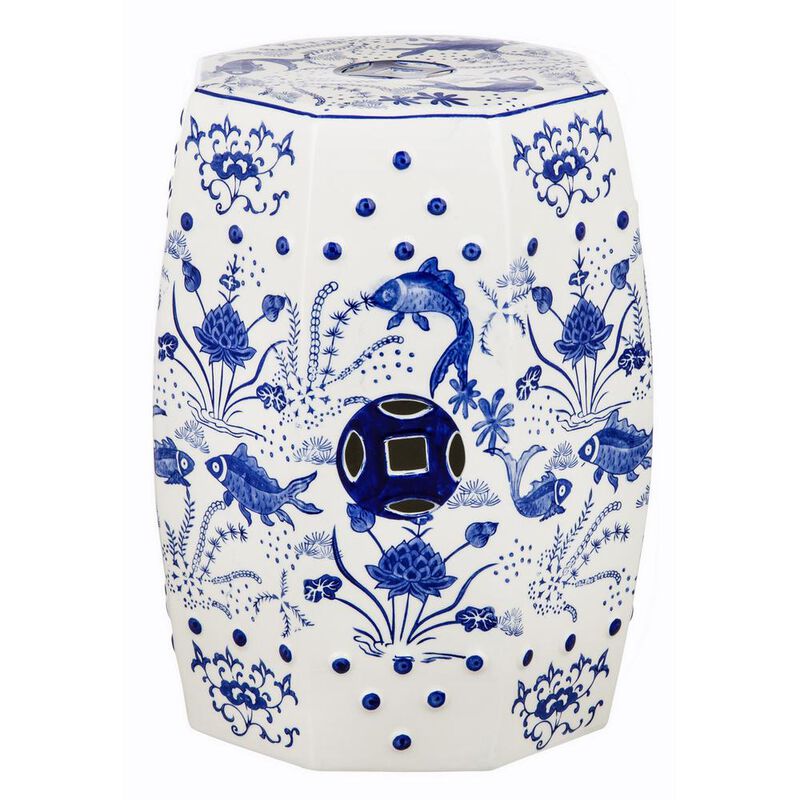 Belen Kox Blue London Flea Market Garden Stool, Belen Kox