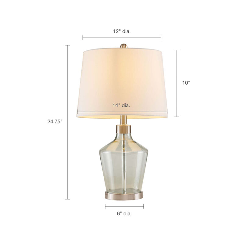 Harmony Angular Glass Table Lamp, Set Of 2
