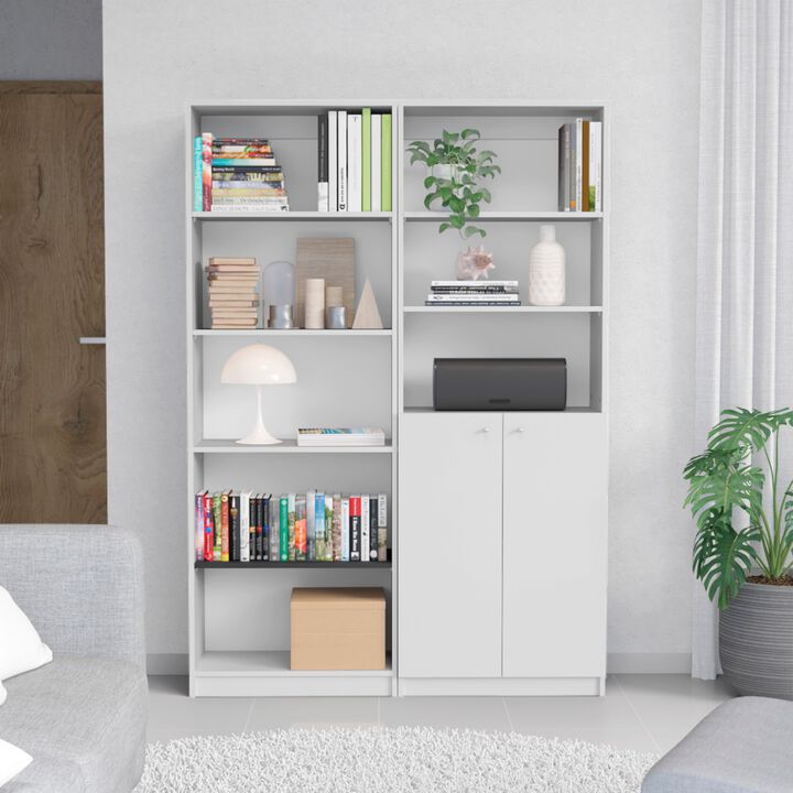 Paonia 2 Piece Living Room Set with 2 Bookcases, White